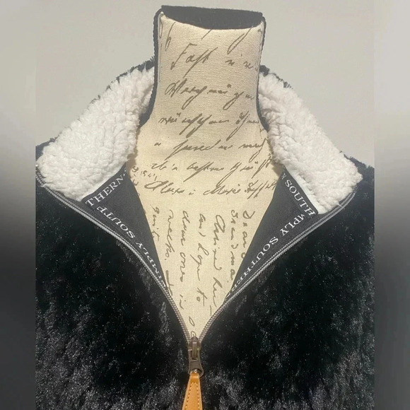 Simply Southern Womens Simply Fuzzy Quarter Zip Pullover Black Size Medium - Picture 4 of 8